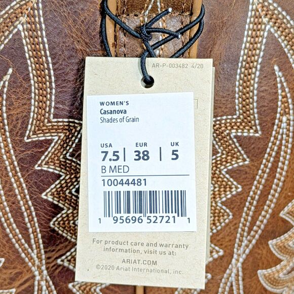 Ariat Women's Casanova Western Boot Shades of Grain Size 7.5 Snip Toe - Picture 14 of 16